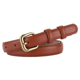 Camel Women's Leather Belts with Gold Buckle 駝色女士金扣皮帶 KCBELT1123