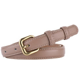 Khaki Women's Leather Belts with Gold Buckle 卡其色女士金扣皮帶 KCBELT1126