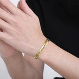 Gold Link Chain Stainless Steel Lobster Clasp Bracelet for Men (Chain Length 20cm) 男士金色鏈條不銹鋼龍蝦扣手鍊（鍊長 20 厘米）KJBR16127