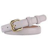 Grey Women's Leather Belts with Gold Buckle 灰色女士金扣皮帶 KCBELT1127