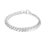 Silver Link Chain Stainless Steel Lobster Clasp Bracelet for Men (Chain Length 20cm) 男士銀色鏈條不銹鋼龍蝦扣手鍊（鍊長 20 厘米）KJBR16128
