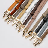 Light Khaki Women's Buckle Thin Waist Leather belt (suitable for waist 65-80cm) 淺卡其女士對扣細腰皮帶 (適合腰圍65-80厘米) KCBELT1132