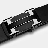 Black Men's Leather Ratchet Belt with Automatic Buckle 黑色男士真皮自動扣皮帶 KCBELT1135