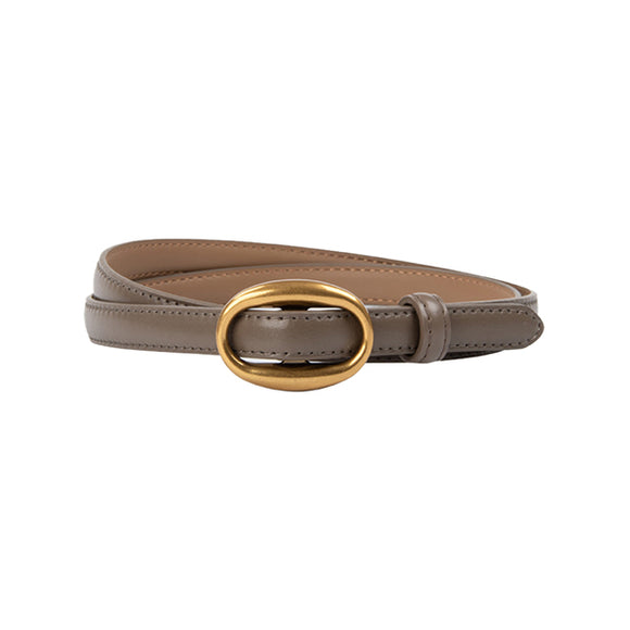 Khaki Women's Leather Belts with Gold Buckle Belt 卡其色女士金扣皮帶 KCBELT1139