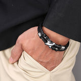 Braided Leather Magnetic Bracelet (Circumference 18.5cm) 真皮編織磁扣手鍊 (鍊長 18.5cm) KJBR16141