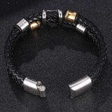 Braided Leather Magnetic Bracelet (Circumference 18.5cm) 真皮編織磁扣手鍊 (鍊長 18.5cm) KJBR16142