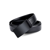 Black Men's Leather Ratchet Belt with Automatic Buckle 黑色男士真皮自動扣皮帶 KCBELT1156