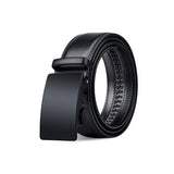 Black Men's Leather Ratchet Belt with Automatic Buckle 黑色男士真皮自動扣皮帶 KCBELT1156