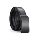 Black Men's Leather Ratchet Belt with Automatic Buckle 黑色男士真皮自動扣皮帶 KCBELT1157