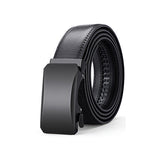 Black Men's Leather Ratchet Belt with Automatic Buckle 黑色男士真皮自動扣皮帶 KCBELT1157