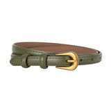 Green Women's Leather Belts with Gold Buckle Belt 綠色女士金扣皮帶 KCBELT1162