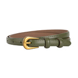 Green Women's Leather Belts with Gold Buckle Belt 綠色女士金扣皮帶 KCBELT1162