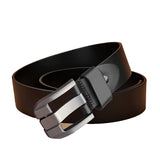 Black Men's Dress Casual Every Day Leather Belt 黑色男士正裝休閒日常皮帶 KCBELT1165