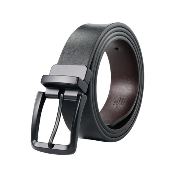 Black Men's Dress Casual Every Day Leather Belt (Double-sided usable) 黑色男士正裝休閒日常皮帶 (雙面可使用) KCBELT1166
