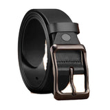 Black Men's Dress Casual Every Day Leather Belt 黑色男士正裝休閒日常皮帶 KCBELT1167