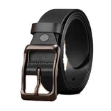 Black Men's Dress Casual Every Day Leather Belt 黑色男士正裝休閒日常皮帶 KCBELT1167