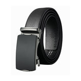 Black Men's Leather Ratchet Belt with Automatic Buckle 黑色男士真皮自動扣皮帶 KCBELT1163