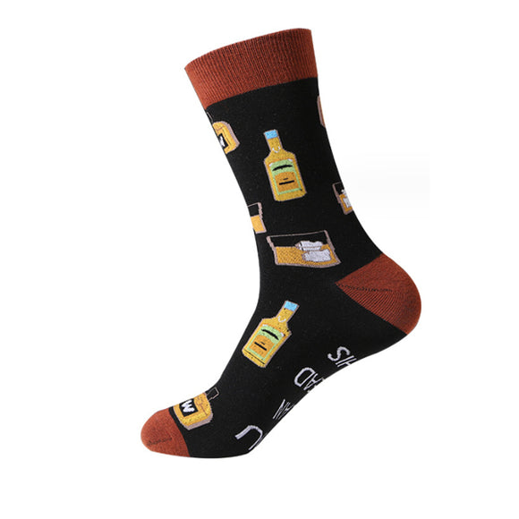 Wine Bottle Pattern Cozy Socks (One Size) 酒瓶圖案舒適襪子 (均碼) HS202074