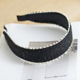 Black Beaded Fabric Headband 黑色釘珠布藝頭箍 HA20096a