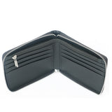 Black Genuine Leather RFID Zipper Wallet 黑色真皮 RFID 拉鍊錢包 CH19039