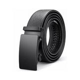 Black Men's Leather Ratchet Belt with Automatic Buckle 黑色男士真皮自動扣皮帶 KCBELT1164