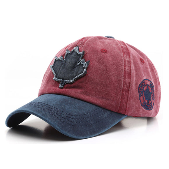 Canada Embroidery Maple Leaf Red and Blue Adjustable Baseball Cap 加拿大刺繡楓葉紅藍可調節棒球帽 KCHT2346