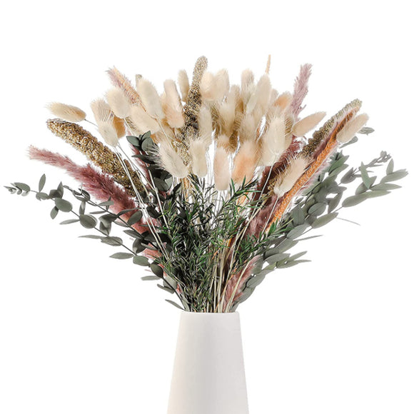 85PCS Natural Pampas Grass Mix Bouquet, Dried Pampas Bouquet for Home Table Decor 85 件天然潘帕斯草混合花束，幹潘帕斯花束，適合家居餐桌裝飾 KCHM1148