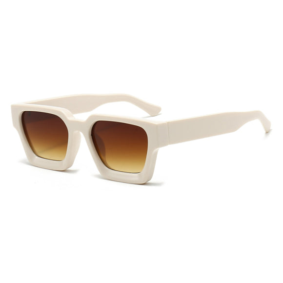 Square Beige Frame Brown Lens Polarized Sunglasses UV 400 Protection 方形米色框棕色鏡片偏光太陽眼鏡 抗 UV KCSG2230