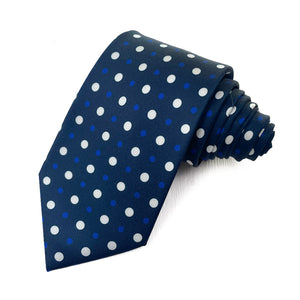 Polka Dots Pattern Men Blue Tie 圓點圖案男士藍色領帶 KCBT2375