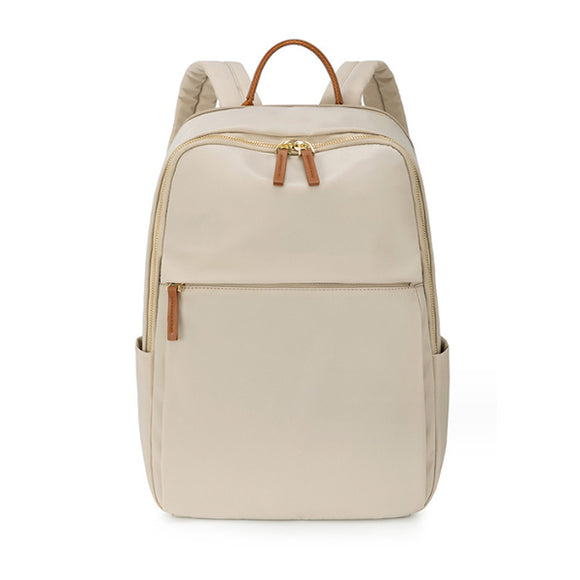 Laptop Apricot Backpack for Women, 15 Inch Computer Business Stylish Apricot Backpacks 女士筆記本電腦杏色背包，15 英寸電腦商務時尚杏色背包 KCBAG2254