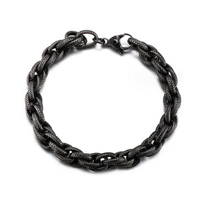 Korean Style Boiled Black Stainless Steel 8mm Bracelet (Circumference 20cm) 韓風煮黑色不銹鋼8毫米手鍊 (鍊長 20cm) KJBR16271