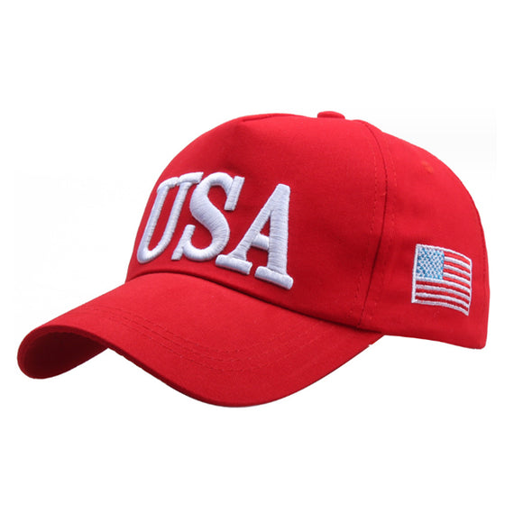 USA Embroidery Red Adjustable Baseball Cap 美國刺繡紅色可調節棒球帽 KCHT2381