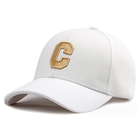 Letter C White Adjustable Baseball Cap C字母白色可調節棒球帽 KCHT2387a