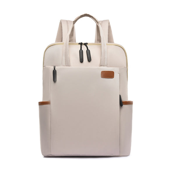 Laptop Off White Backpack Purse for Women, 13.3 Inch Computer Business Stylish Off White Backpacks 女士筆記本電腦米白色背包錢包，13.3 英寸電腦商務時尚米白色背包 KCBAG2229