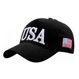 USA Embroidery Black Adjustable Baseball Cap 美國刺繡黑色可調節棒球帽 KCHT2382