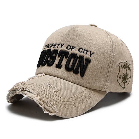 Boston Embroidery Khaki Adjustable Baseball Cap 波士頓刺繡卡其色可調節棒球帽 KCHT2389