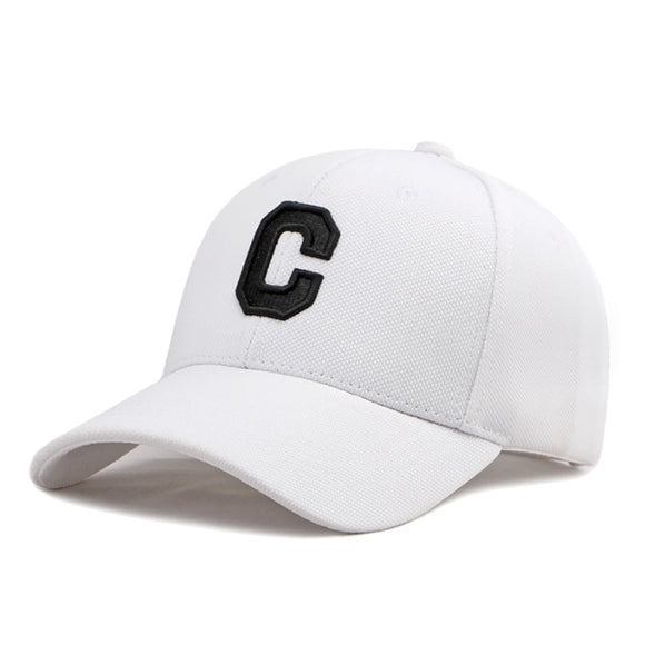 Letter C White Adjustable Baseball Cap C字母白色可調節棒球帽 KCHT2387b