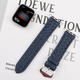 Blue Leather Woven Apple Watch Band 藍色真皮編織 Apple 錶帶 KCWATCH1207