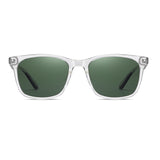 Classic Retro Square Polarized Sunglasses UV 400 Protection, Green Lens 經典復古方形偏光太陽眼鏡 抗 UV, 綠色鏡片 KCSG2223