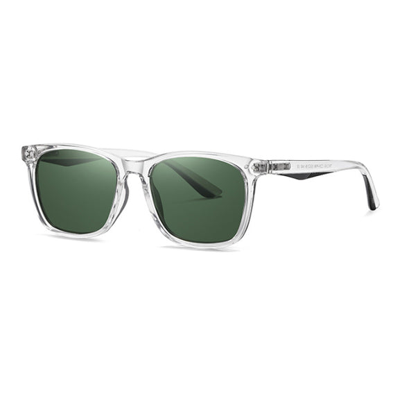 Classic Retro Square Polarized Sunglasses UV 400 Protection, Green Lens 經典復古方形偏光太陽眼鏡 抗 UV, 綠色鏡片 KCSG2223