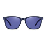 Classic Retro Square Polarized Sunglasses UV 400 Protection, Dark Blue Frame, Blue Lens 經典復古方形偏光太陽眼鏡 抗 UV, 深藍鏡框, 藍色鏡片 KCSG2224