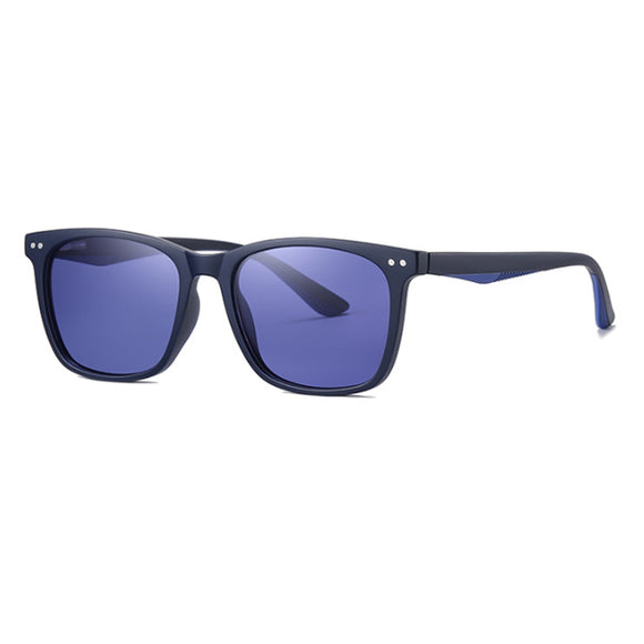 Classic Retro Square Polarized Sunglasses UV 400 Protection, Dark Blue Frame, Blue Lens 經典復古方形偏光太陽眼鏡 抗 UV, 深藍鏡框, 藍色鏡片 KCSG2224