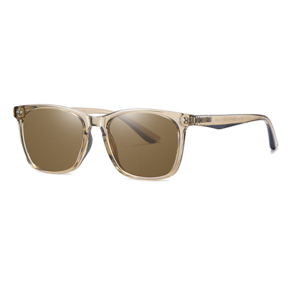 Classic Retro Square Polarized Sunglasses UV 400 Protection, Brown Frame, Brown Lens 經典復古方形偏光太陽眼鏡 抗 UV, 深藍鏡框, 藍色鏡片 KCSG2225
