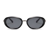 Oval Black Frame Grey Lens Polarized Sunglasses UV 400 Protection 橢圓形黑色框灰色鏡片偏光太陽眼鏡 抗 UV KCSG2227