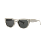 Beige Round Frame Grey Lens Polarized Sunglasses UV 400 Protection 米色圓框灰色鏡片偏光太陽眼鏡 KCSG2250