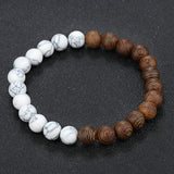 Natural Wood Bead Natural White Turquoise Bracelet (Circumference 20cm) 天然木珠天然白松石手鍊 (鍊長 20cm) KJBR16259