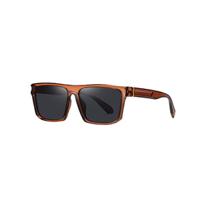 Brown Round Frame Grey Lens Polarized Sunglasses UV 400 Protection 棕色圓框灰色鏡片偏光太陽眼鏡 KCSG2259