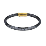 Leather Striped Stainless Steel Magnetic Bracelet (Circumference 20.5cm) 皮革條紋不銹鋼磁扣手鍊 (鍊長 20.5cm) KJBR16261