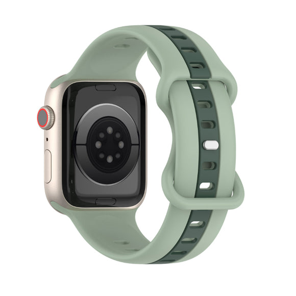 Light Green and Dark Green Silicone Apple Watch Band 淺綠墨綠矽膠 Apple 錶帶 KCWATCH1263