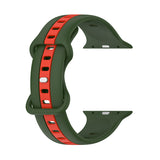 Army Green and Red Silicone Apple Watch Band 軍綠紅矽膠 Apple 錶帶 KCWATCH1264